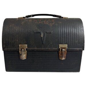 MCM Thermos Brand Victory Model Metal Dome Lunch Box DALLAS Retro Industrial